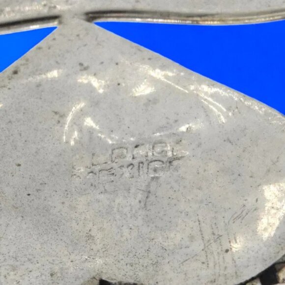 Vintage Heart Abalone Cuff Alpaca Mexico Silver Tone Bracelet - Picture 5 of 5